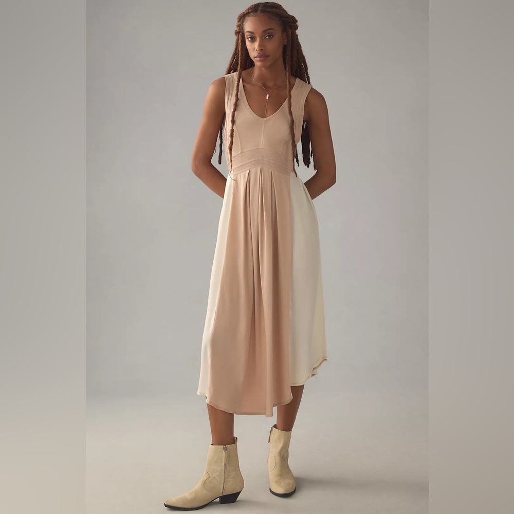 Daily Practice By Anthropologie Keep Dancing Lace Panel Sleeveless Midi Dress